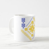 Modernes islamisches Mosaik-Muster in Gelb und Bla Kaffeetasse (Vorderseite Links)