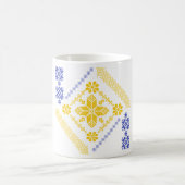 Modernes islamisches Mosaik-Muster in Gelb und Bla Kaffeetasse (Mittel)