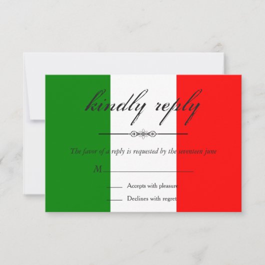 Modernes Italien - RSVP für Hochzeiten Karte (Vorderseite)