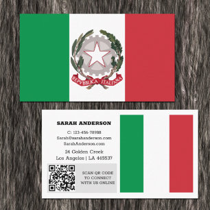 Modernes Italien, Visitenkarte, italienische Flagg Visitenkarte