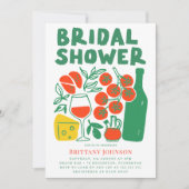 Modernes italienisches Brautparty Einladung (Vorderseite)