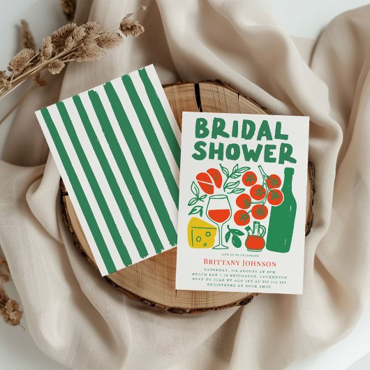 Modernes italienisches Brautparty Einladung