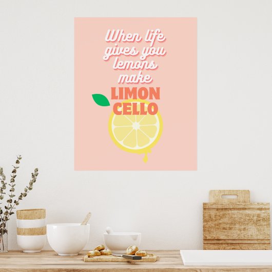 Modernes italienisches Lemon Limoncello Küche Bar Poster (Küche)
