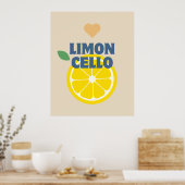 Modernes italienisches Lemons Limoncello Bar Poster (Küche)