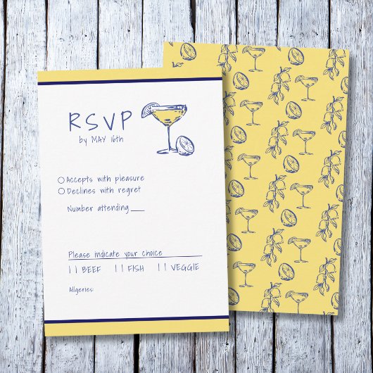 Modernes italienisches Limoncello RSVP Karte
