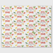 Modernes italienisches Pizza-Party 1. Geburtstag Geschenkpapier (Flach)