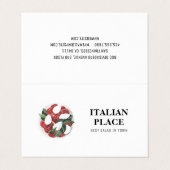 Modernes italienisches Restaurant Zelt | Aquarells Visitenkarten (Außenseite Aufgefaltet)