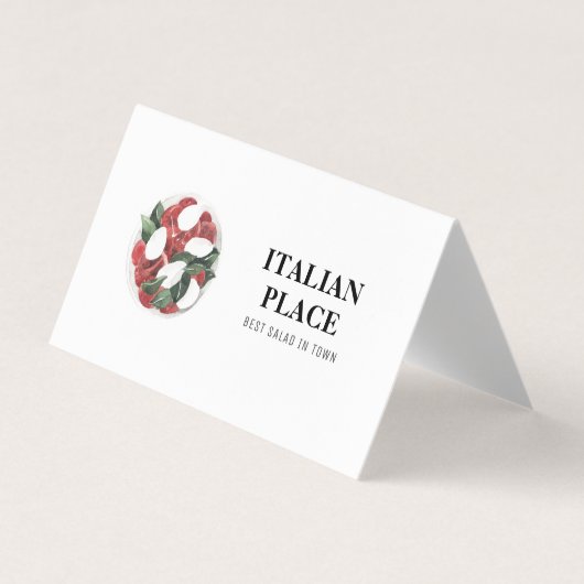 Modernes italienisches Restaurant Zelt | Aquarells Visitenkarten (Vorderseite)