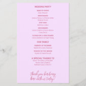 Modernes italienisches Sommer-Hochzeitsprogramm Flyer (Hinten)