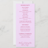 Modernes italienisches Sommerhochzeitprogramm (Rückseite)