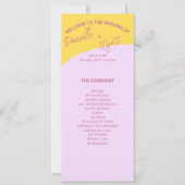 Modernes italienisches Sommerhochzeitprogramm (Vorderseite)