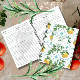 Modernes Italienisches Tile Lemon Familienrezeptbu Notizblock