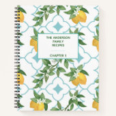 Modernes Italienisches Tile Lemon Familienrezeptbu Notizblock (Vorderseite)