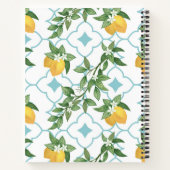 Modernes Italienisches Tile Lemon Familienrezeptbu Notizblock (Rückseite)