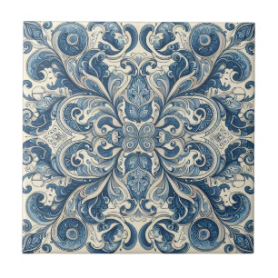 Modernes italienisches Vintage-Blumenmuster#10 Fliese