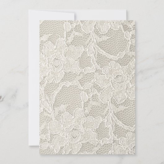 Modernes Ivory Bridal Lace Brautparty Einladung (Rückseite)