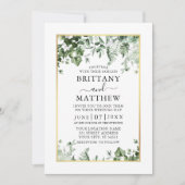 Modernes Ivy Sage Greenery Foto Gold Wedding Einladung (Vorderseite)