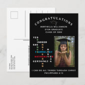 Modernes JA SIE KANN Glückwunsch STEM Graduate Ankündigungspostkarte (Vorne/Hinten)