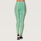 Modernes Jade Green Strip Muster Leggings (Rückseite)