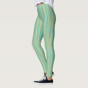 Modernes Jade Green Strip Muster Leggings