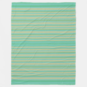 Modernes Jade Green Stripe Fleece Blanket