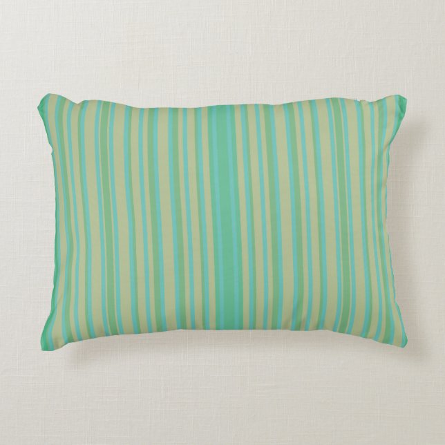 Modernes Jade Green Striping Accent Kissen (Vorderseite)