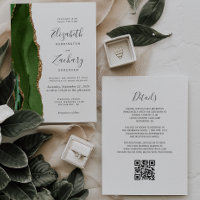 Modernes Jäger Green Gold Agate QR Code Hochzeit