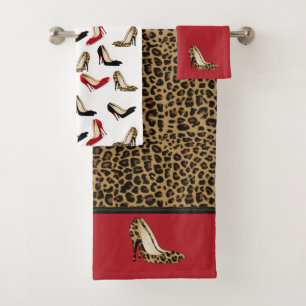 Modernes Jaguar-Stilett-Heels-Bad-Tuch-Set Badhandtuch Set
