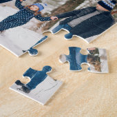 Modernes Jahr der 12 Fotocollage-Familie im Überbl Puzzle (Seite)