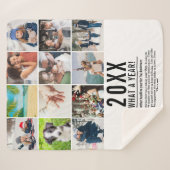 Modernes Jahr der 12 Fotocollage-Familie im Überbl Sherpadecke (Vorderseite (Horizontal))