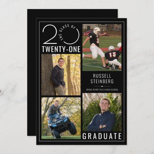 Modernes Jahr der Schwarzen Stylist im Abschluss Ankündigung (Vorne/Hinten)