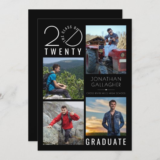 Modernes Jahr der Schwarzen Stylist im Abschluss Ankündigung (Vorne/Hinten)