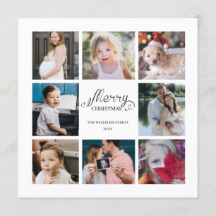 Modernes Jahr im Überblick 8 Foto Collage Urlaubsk Einladung