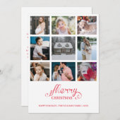 Modernes Jahr im Überblick 9 FotoCollage Holiday C Einladung (Vorne/Hinten)