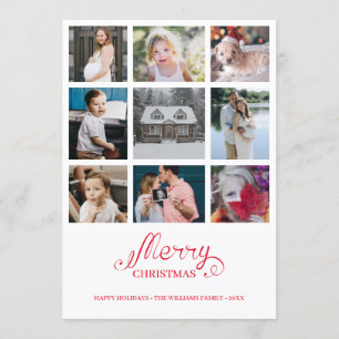 Modernes Jahr im Überblick 9 FotoCollage Holiday C Einladung