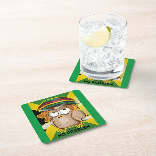 Modernes Jamaica Funny No Problem Rechteckiger Pappuntersetzer (Vor Ort)