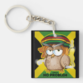 Modernes Jamaika kein Problem Funny Owl Räuchen Schlüsselanhänger