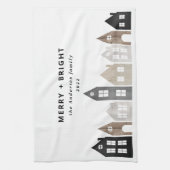Modernes Japan Weihnachten Nordische Häuser stilvo Geschirrtuch (Vertikal)