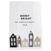 Modernes Japan Weihnachten Nordische Häuser stilvo Mittlere Geschenktüte (Rückseite)