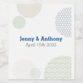 Modernes japanisches Papier Muster Weinetikett (Einzelnes Label)