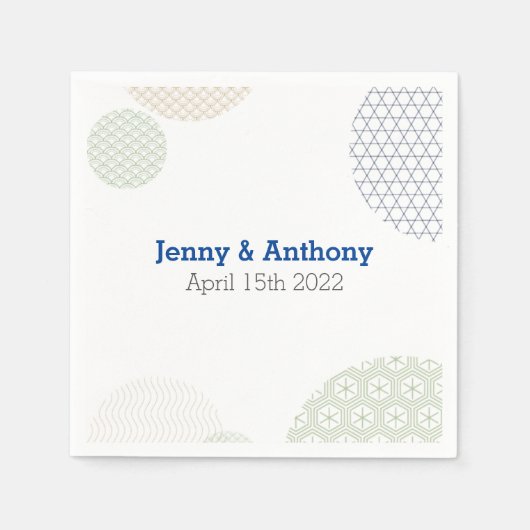 Modernes japanisches Papiermuster Serviette (Vorderseite)