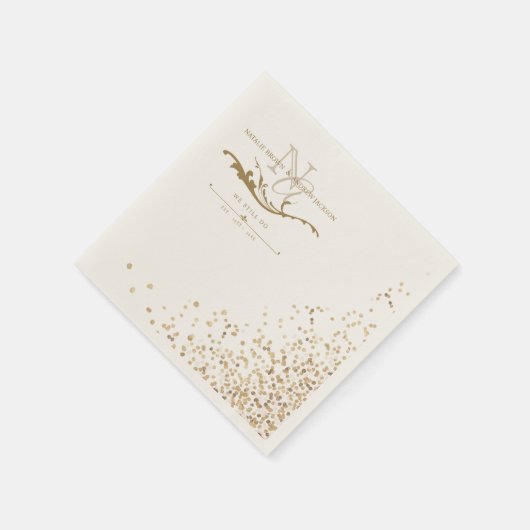 Modernes JEDES Ehepaar Jubiläum Monogram Napkin Serviette (Ecke)