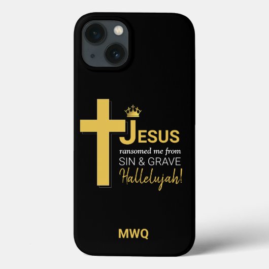 Modernes JESUS RANSOMED ME Christlich Monogram Case-Mate iPhone Hülle (Rückseite)