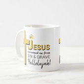 Modernes JESUS RANSOMED ME Christlich Osterfest Kaffeetasse (Vorderseite Links)