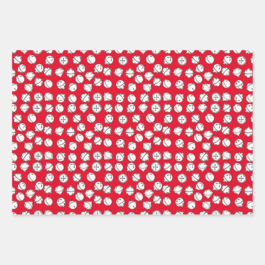 Modernes Jingle Bells Muster Geschenkpapier Set (Vorderseite)