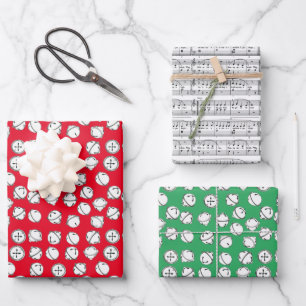 Modernes Jingle Bells Muster Geschenkpapier Set