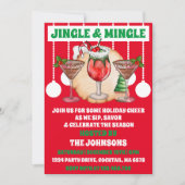 Modernes Jingle und Mingle-Christmas Cocktail Part Einladung (Vorderseite)