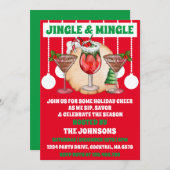 Modernes Jingle und Mingle-Christmas Cocktail Part Einladung (Vorne/Hinten)