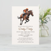Modernes Jockey Race Horse Derby Party Einladung (Stehend Vorderseite)