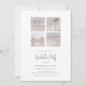 Modernes Joint Graduate Abschluss Celebration Einladung (Rückseite)